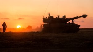 US Army in training with tanks