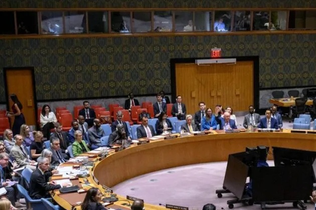 UN Security Council delegates convening in the chamber hall during an official vote.