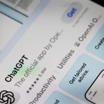 Close-up of the official ChatGPT app page displayed on an iPhone App Store screen.
